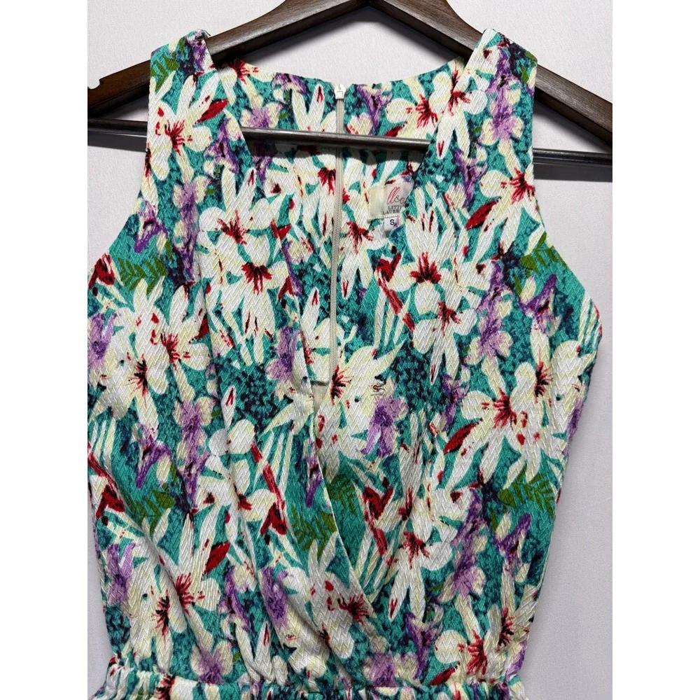 Little Lauren Co. Romper Womens Small Multi Floral Print Elastic Waist One Piece